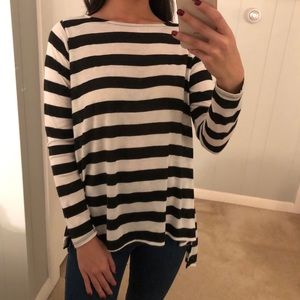Tobi Striped High-Low Shirt